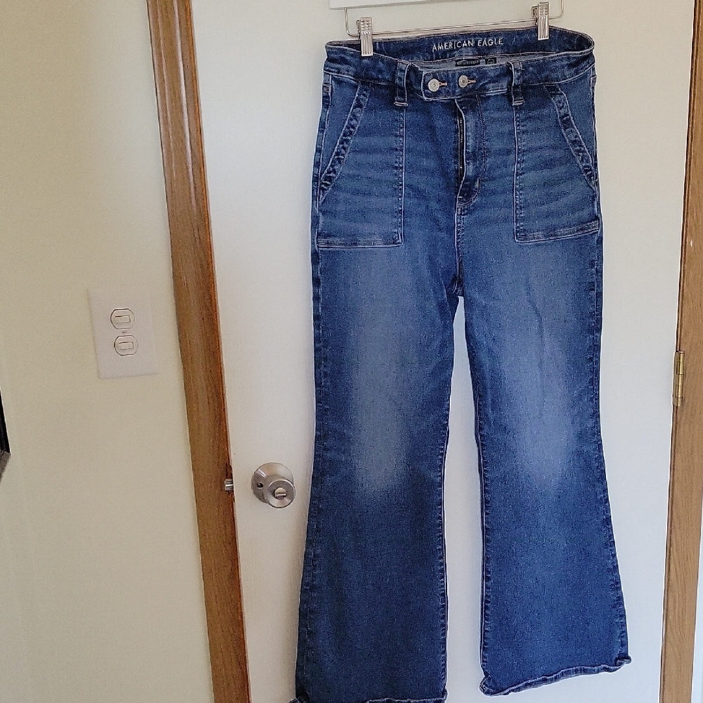 American Eagle Outfitters Blue Flare & Wide Leg Jeans
